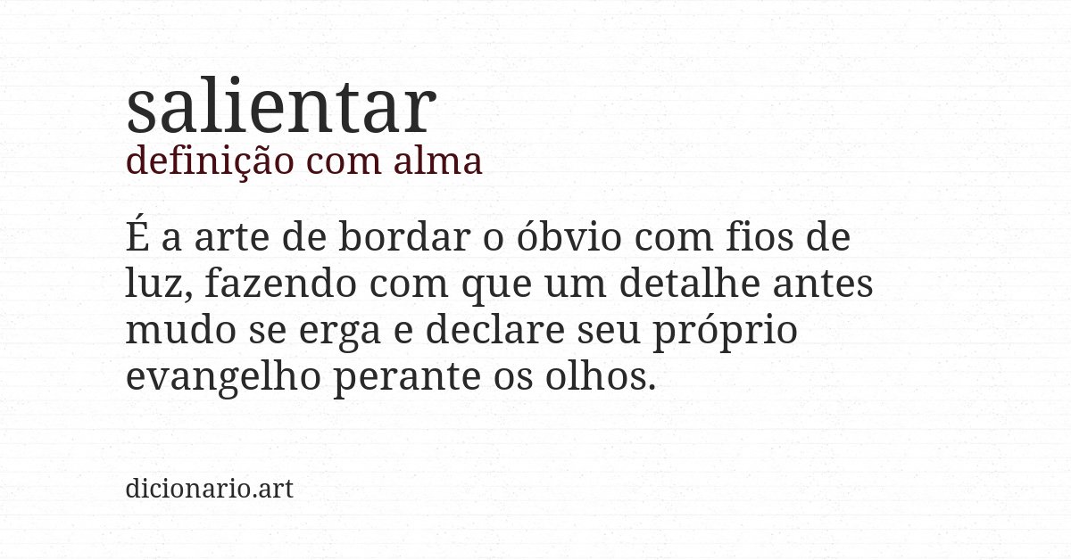 Definição com alma de salientar