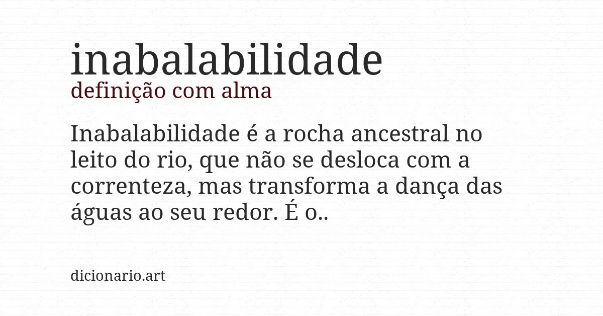 Definição com alma de inabalabilidade