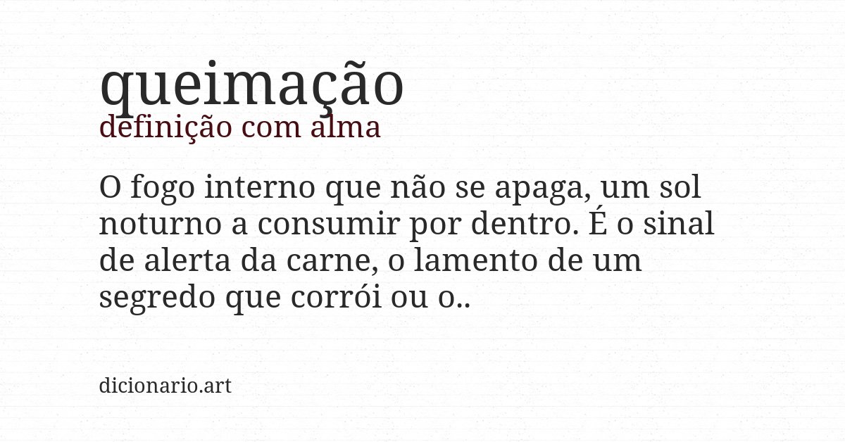 Definição com alma de queimação