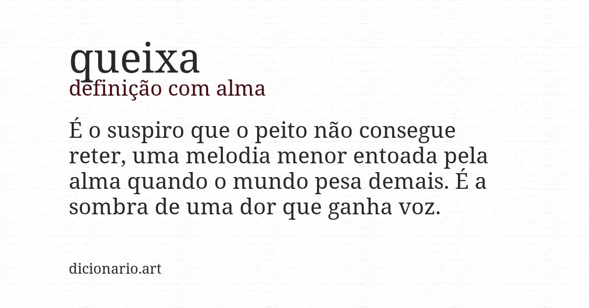 Definição com alma de queixa