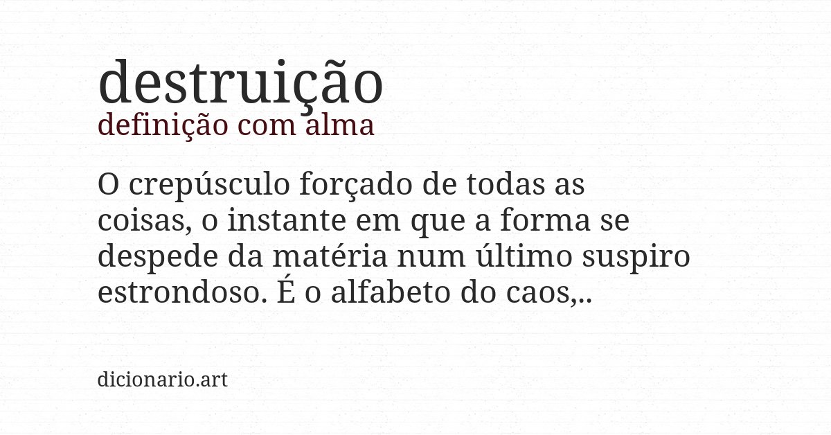 Definição com alma de destruição