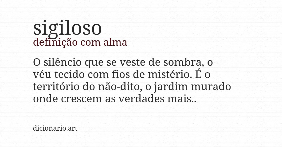 Definição com alma de sigiloso
