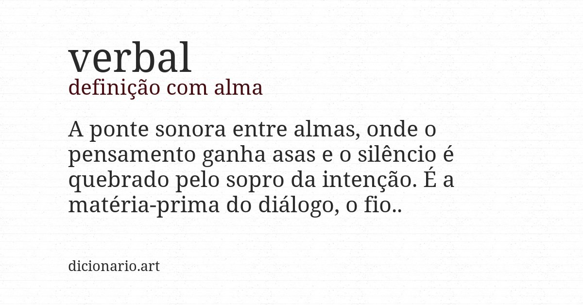 Definição com alma de verbal