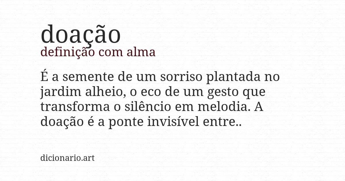 Definição com alma de doação