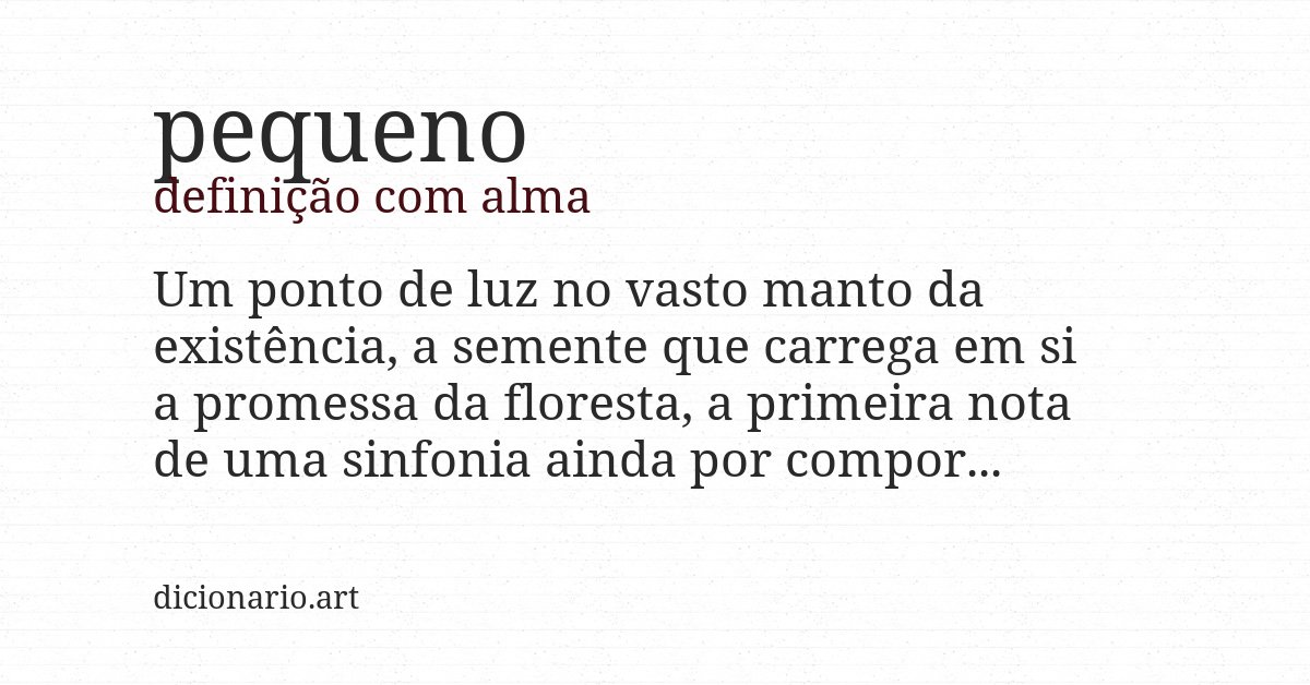 Definição com alma de pequeno