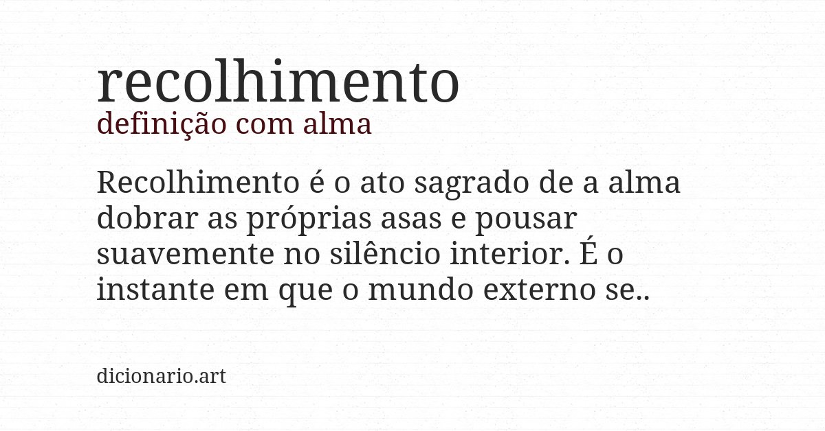 Definição com alma de recolhimento