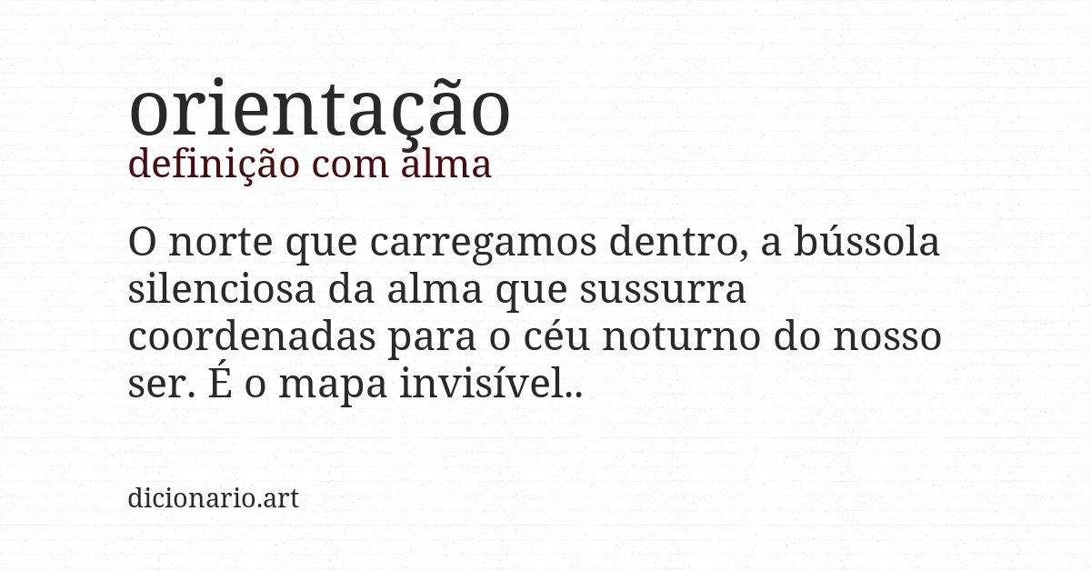 Definição com alma de orientação