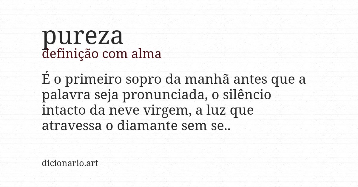 Definição com alma de pureza
