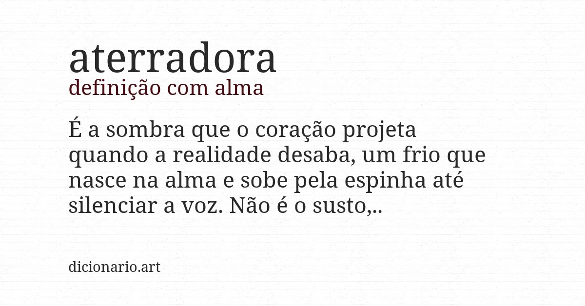 Definição com alma de aterradora