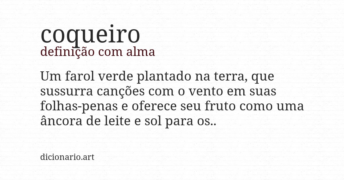 Definição com alma de coqueiro
