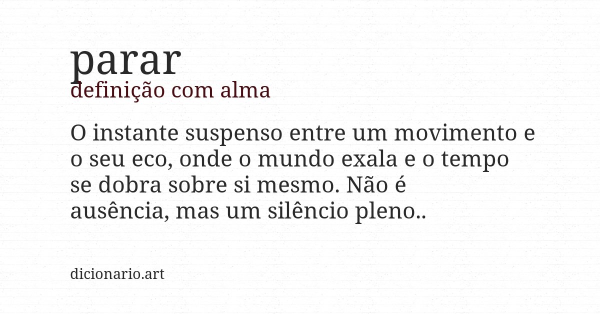 Definição com alma de parar