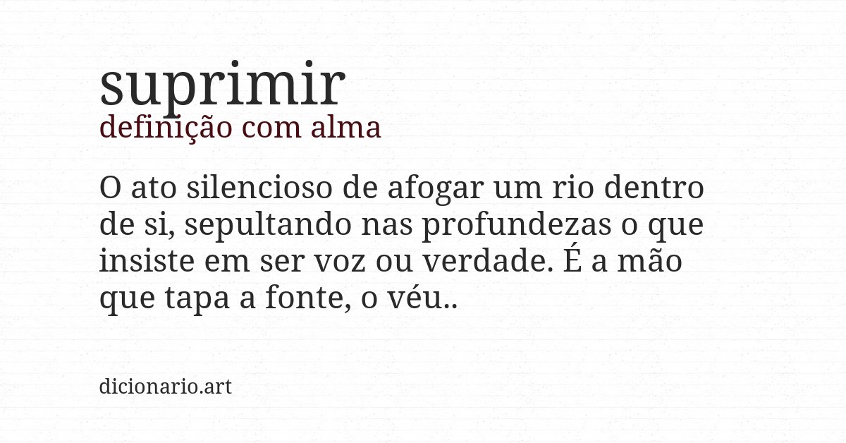 Definição com alma de suprimir