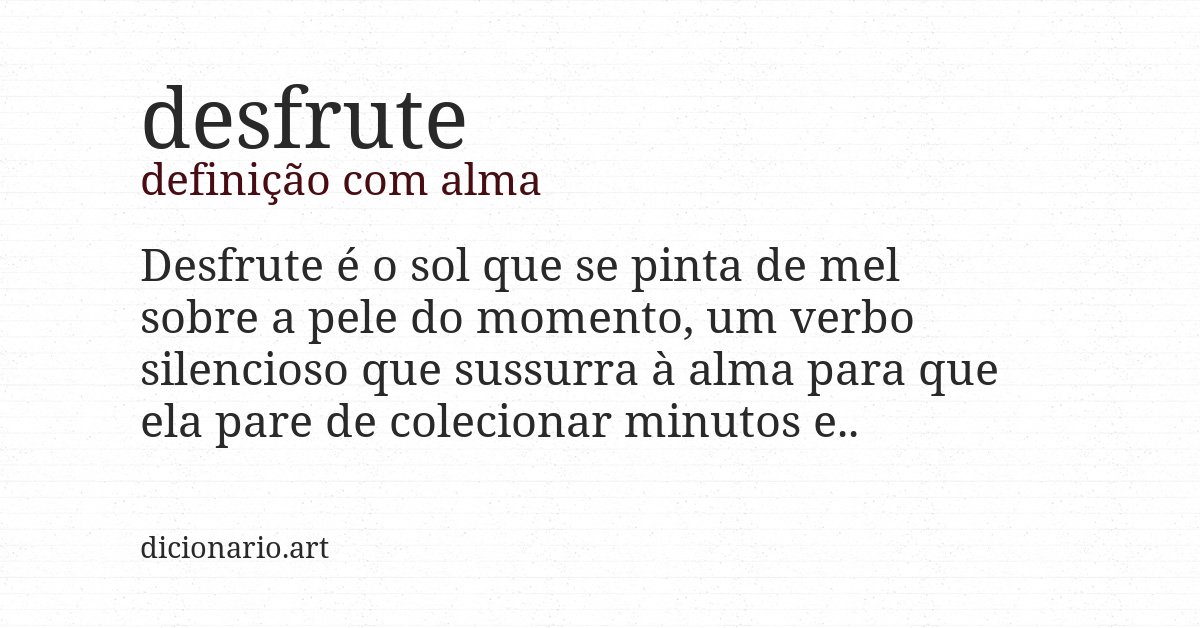 Definição com alma de desfrute