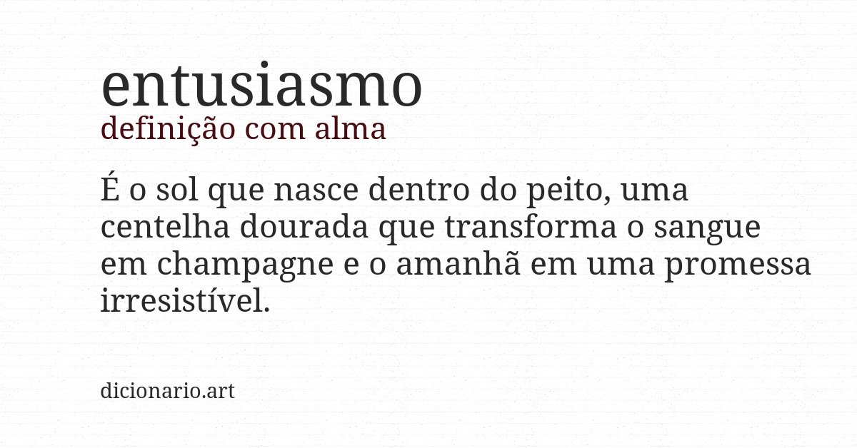 Definição com alma de entusiasmo