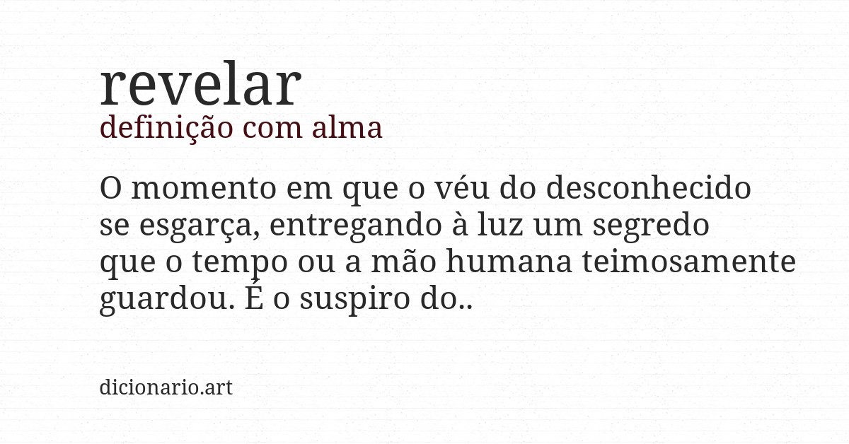 Definição com alma de revelar