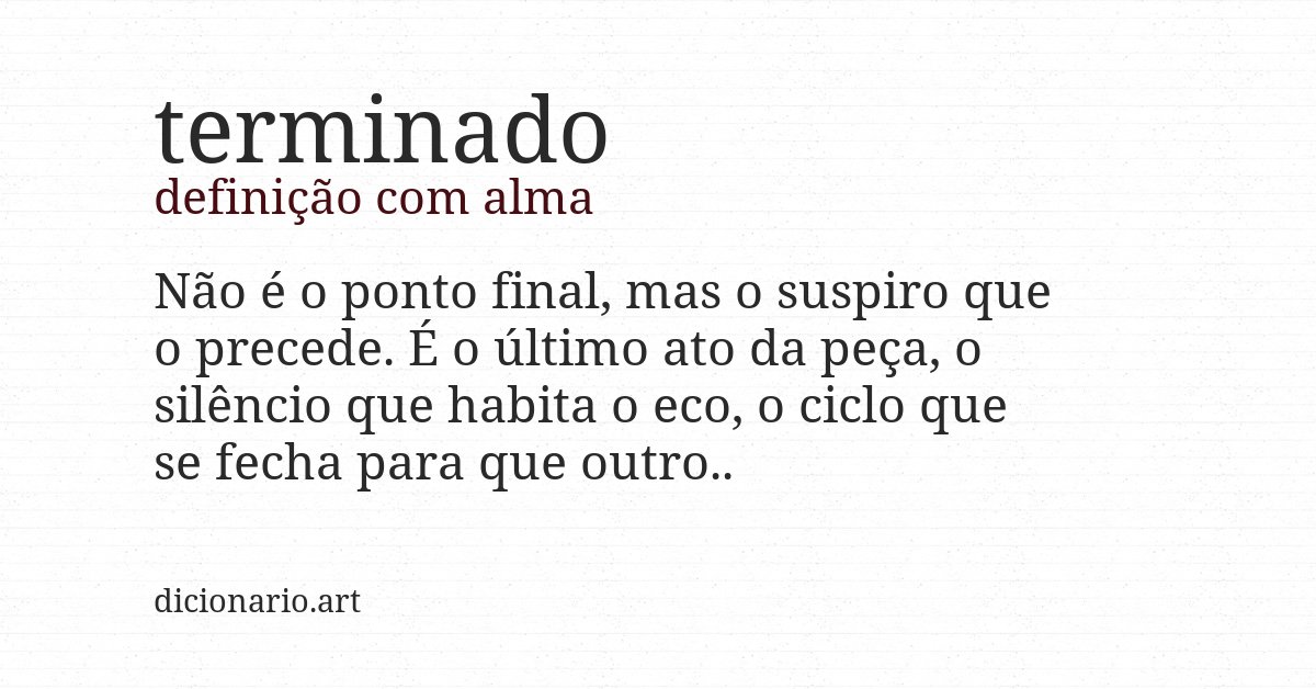 Definição com alma de terminado