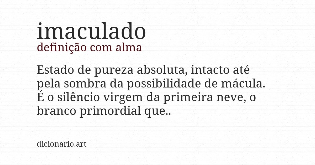 Definição com alma de imaculado