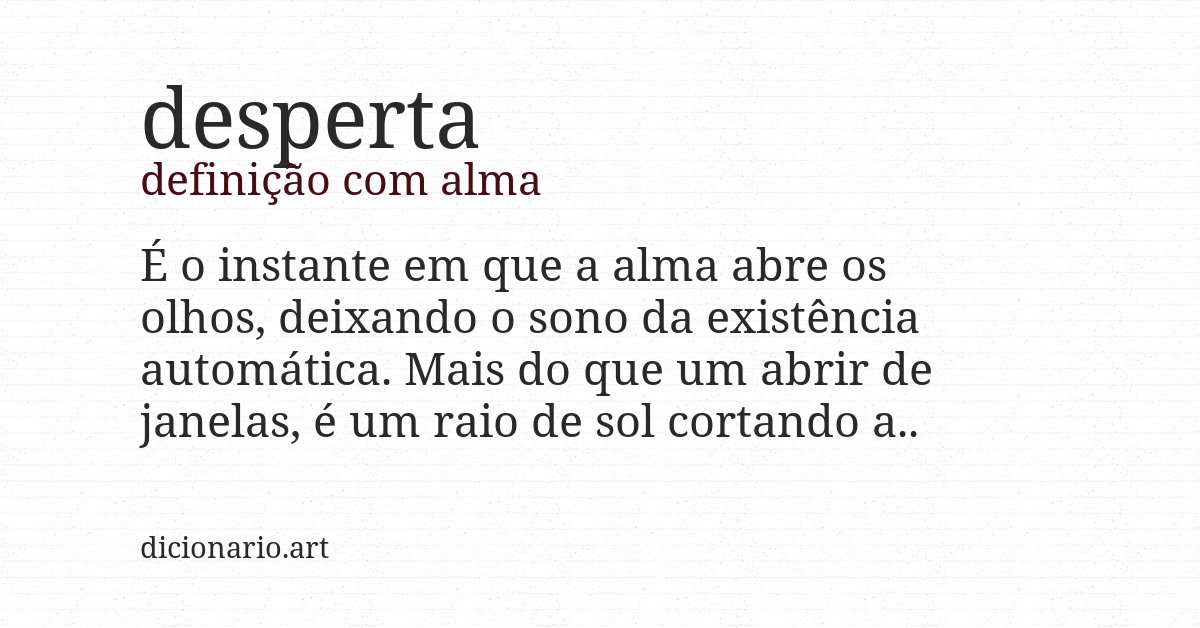 Definição com alma de desperta