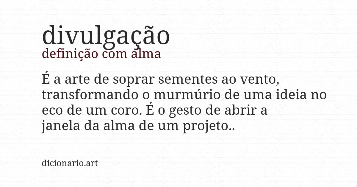 Definição com alma de divulgação