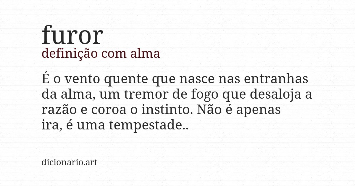 Definição com alma de furor