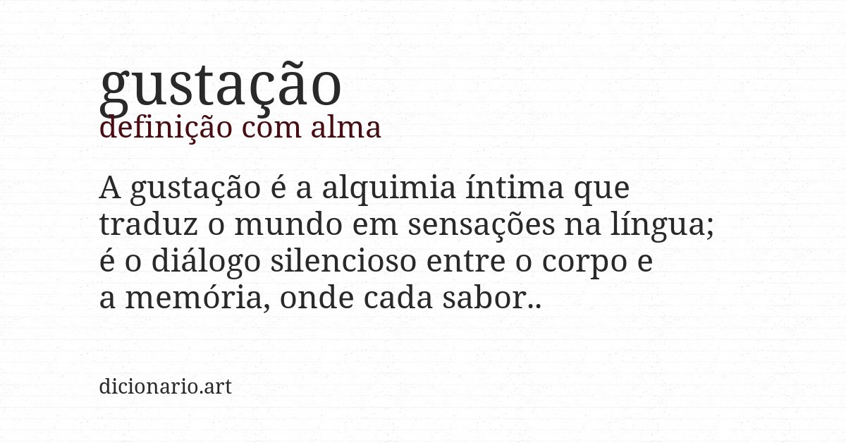 Definição com alma de gustação