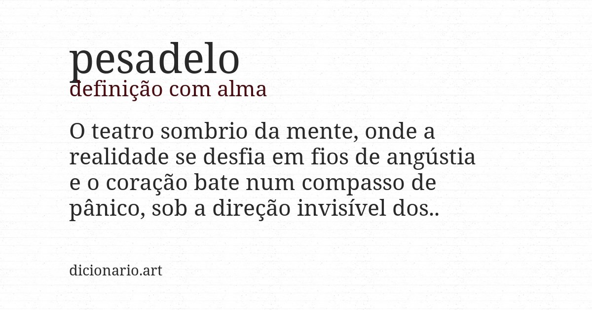 Definição com alma de pesadelo