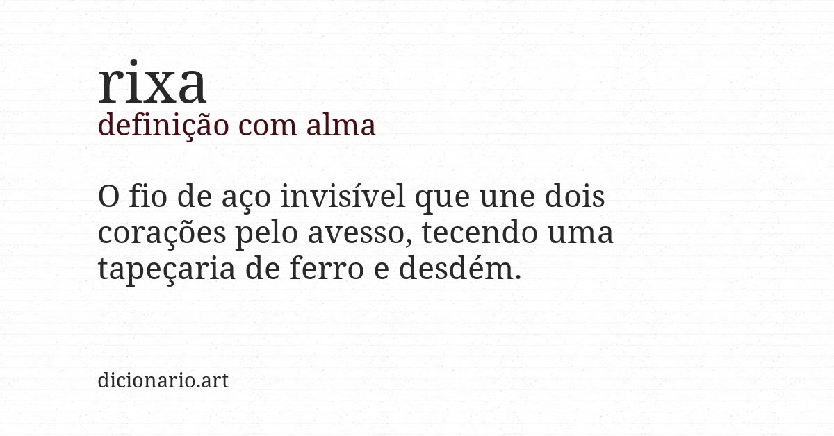 Definição com alma de rixa