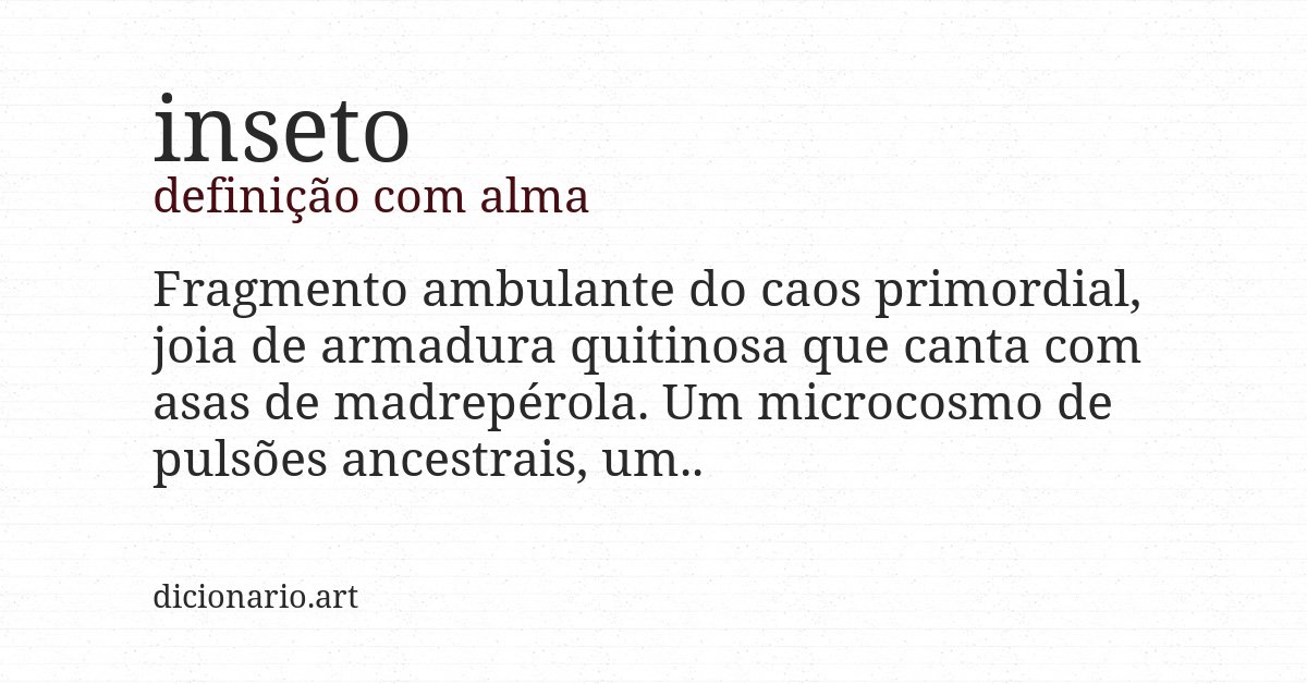 Definição com alma de inseto