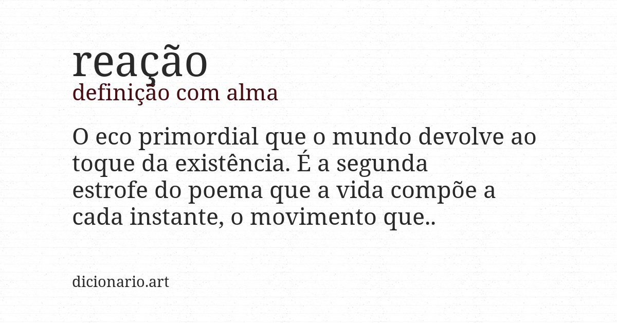 Definição com alma de reação