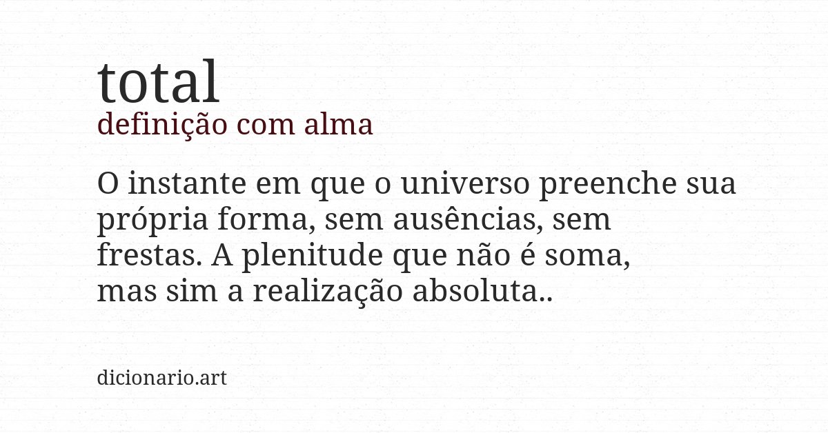 Definição com alma de total