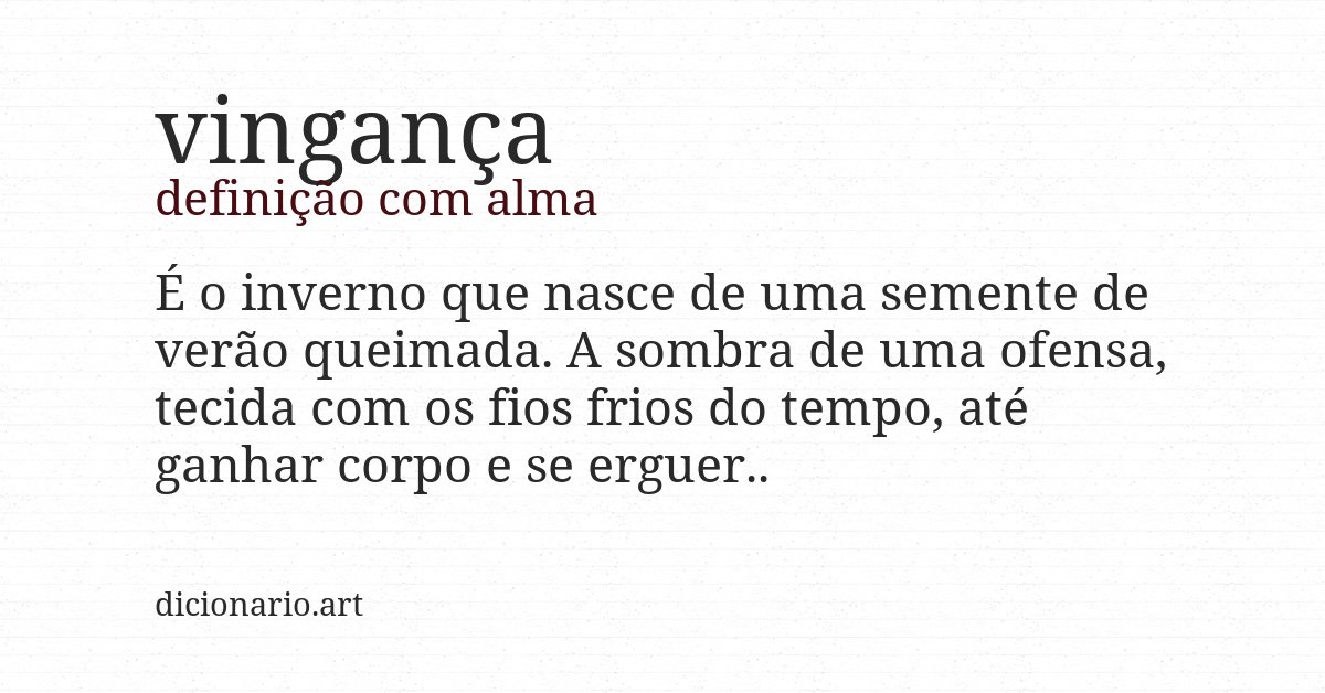 Definição com alma de vingança