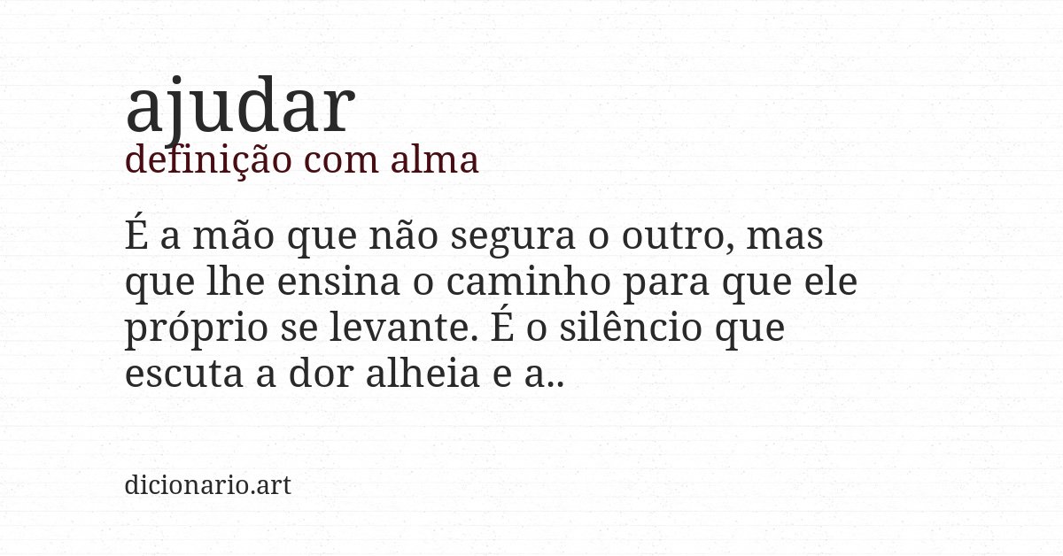 Definição com alma de ajudar