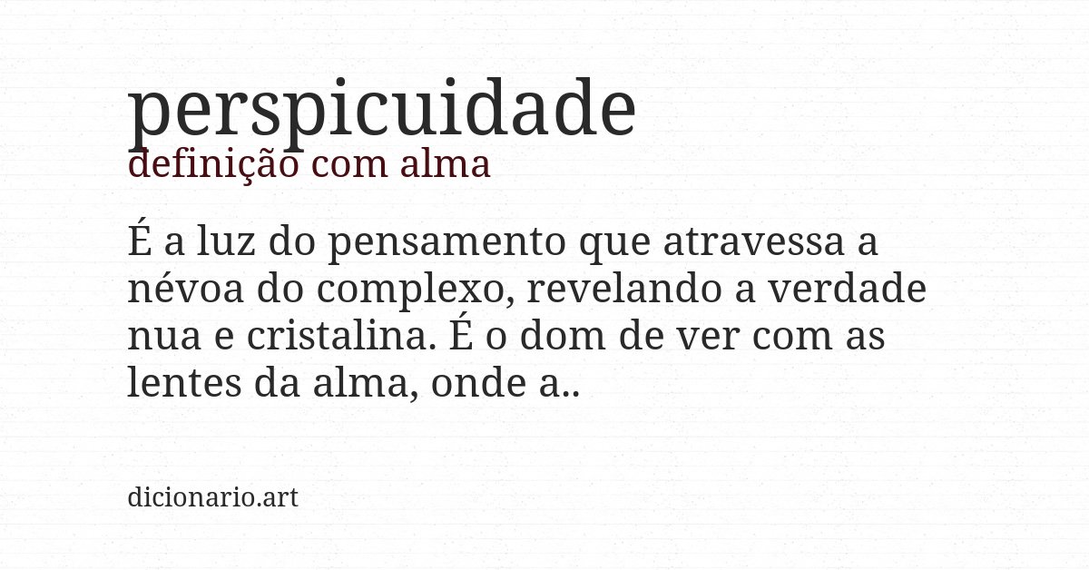 Definição com alma de perspicuidade