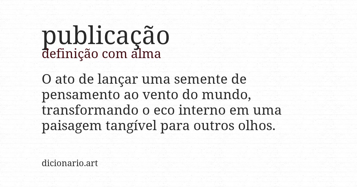 Definição com alma de publicação