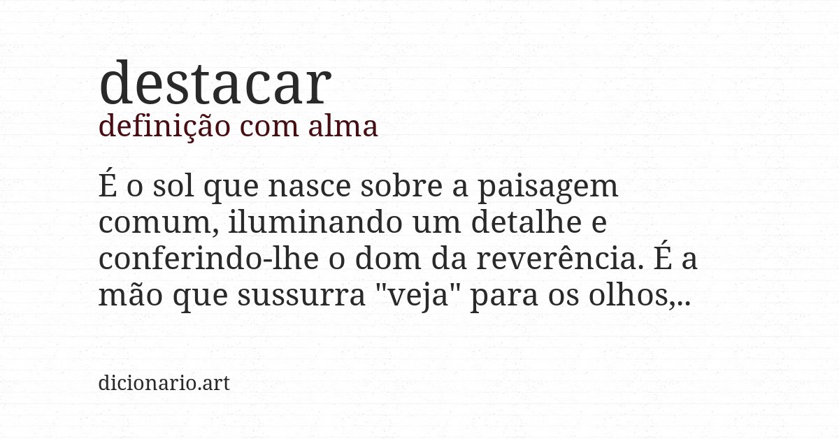 Definição com alma de destacar