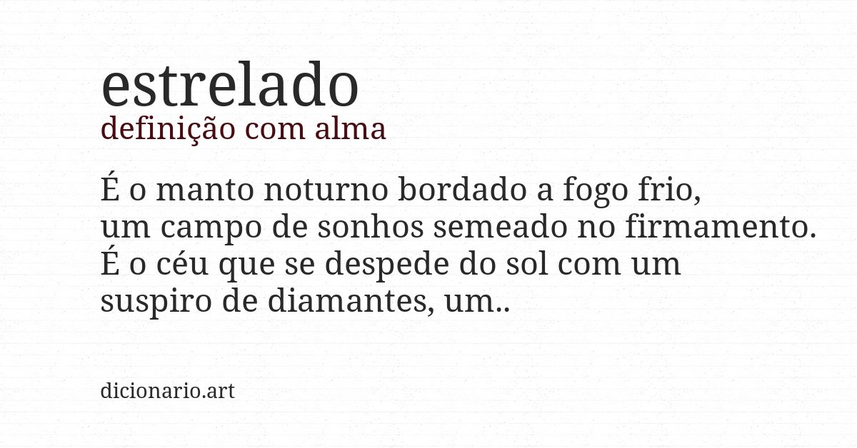 Definição com alma de estrelado