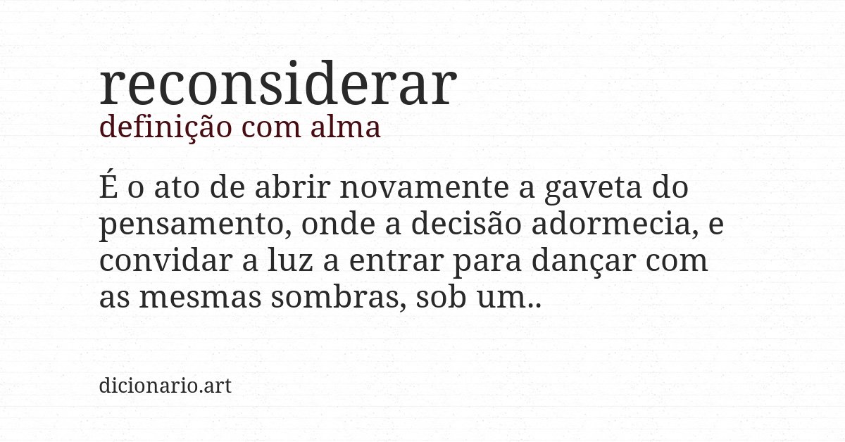 Definição com alma de reconsiderar
