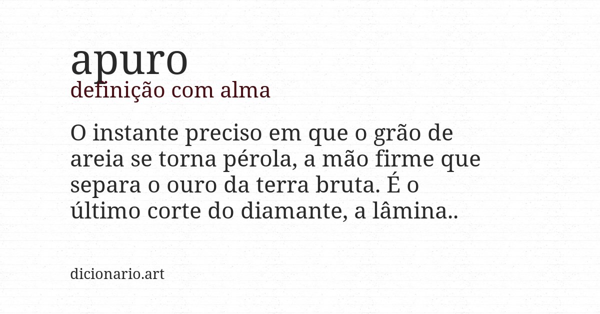 Definição com alma de apuro