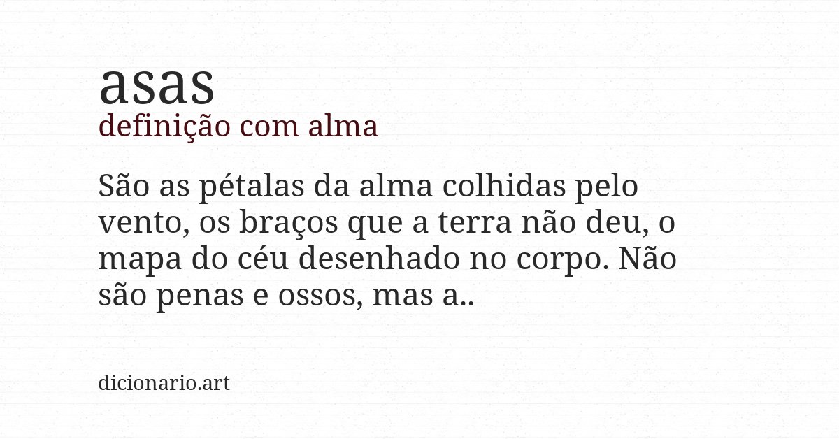 Definição com alma de asas