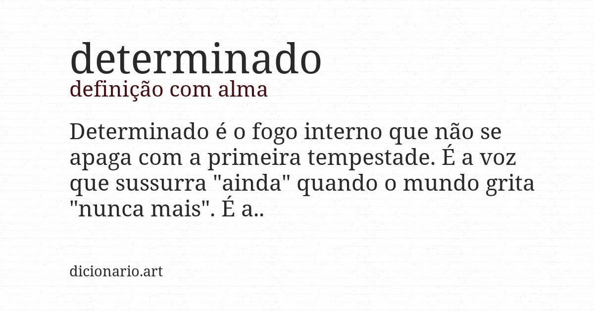 Definição com alma de determinado