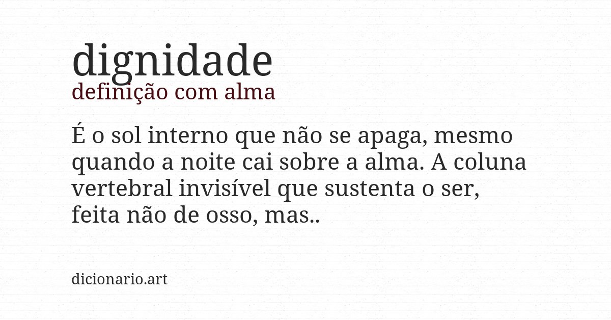 Definição com alma de dignidade