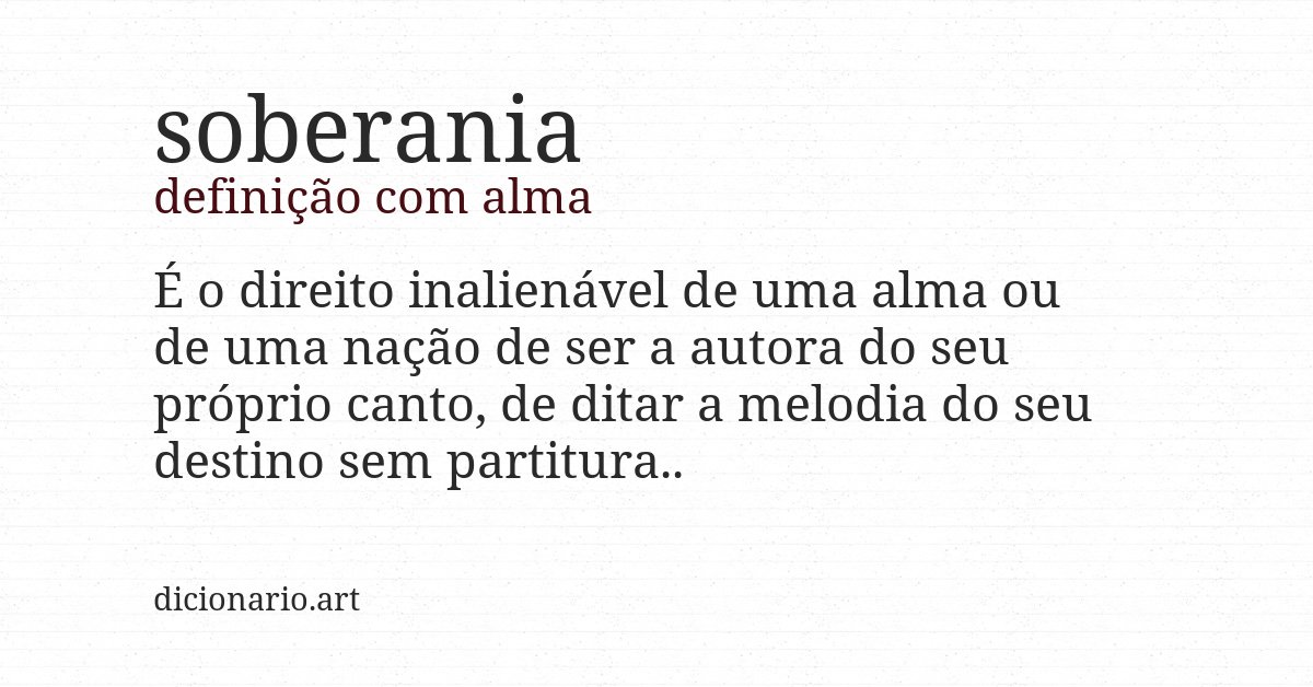 Definição com alma de soberania