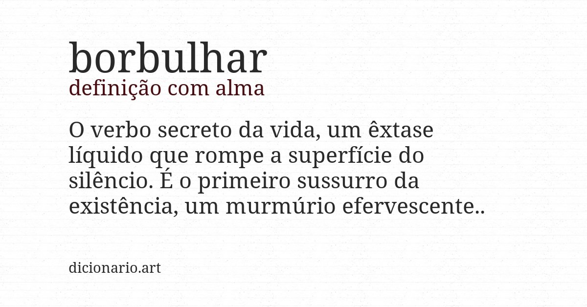 Definição com alma de borbulhar