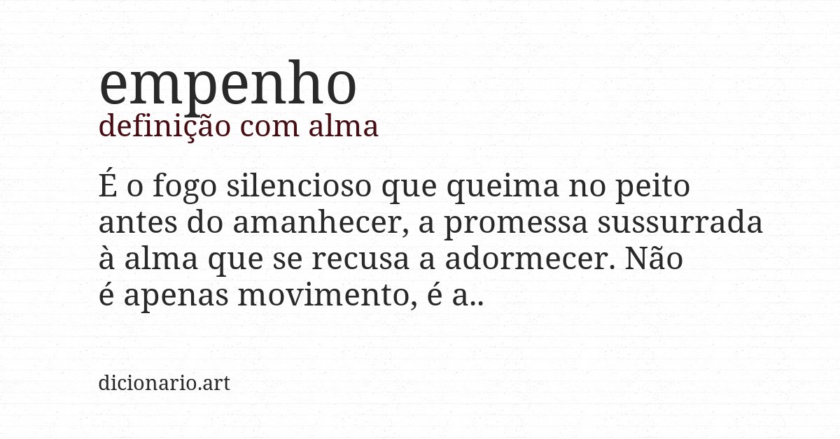 Definição com alma de empenho