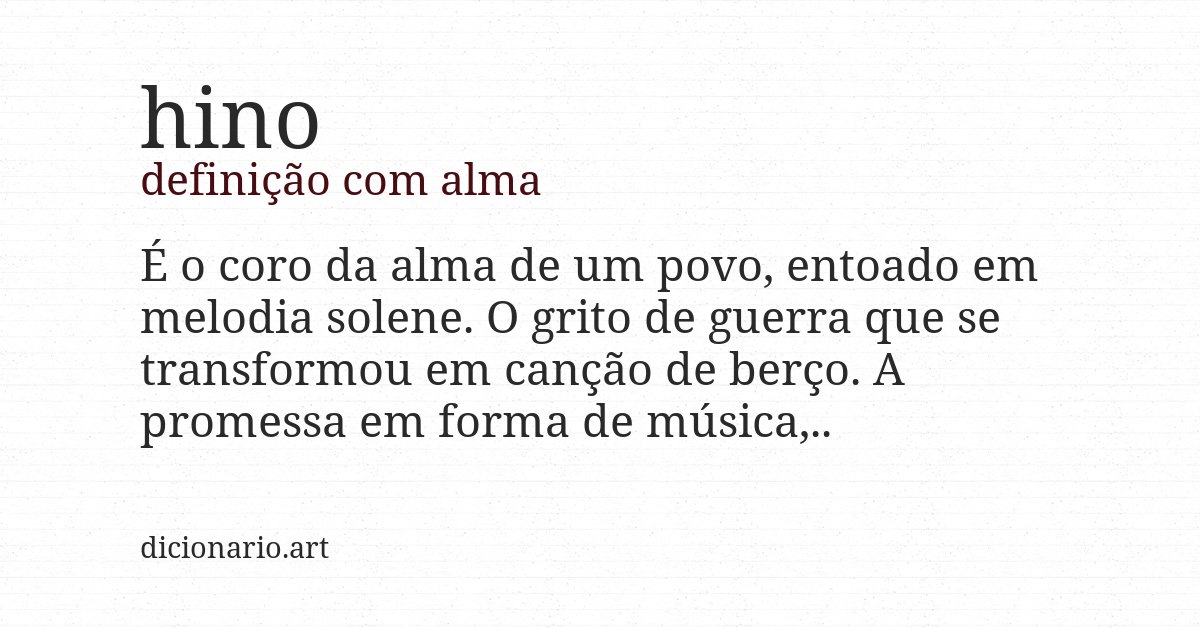 Definição com alma de hino