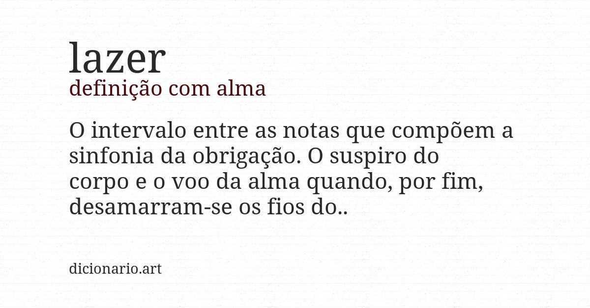 Definição com alma de lazer