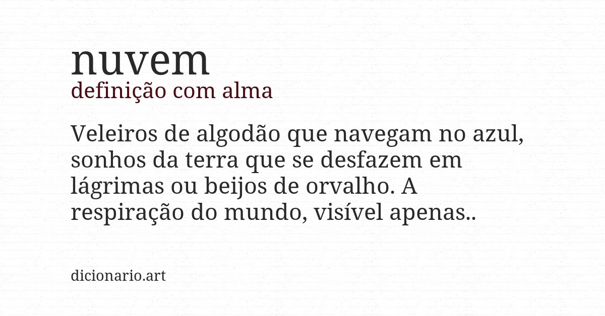 Definição com alma de nuvem