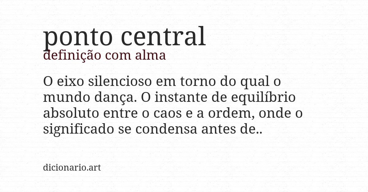 Definição com alma de ponto central