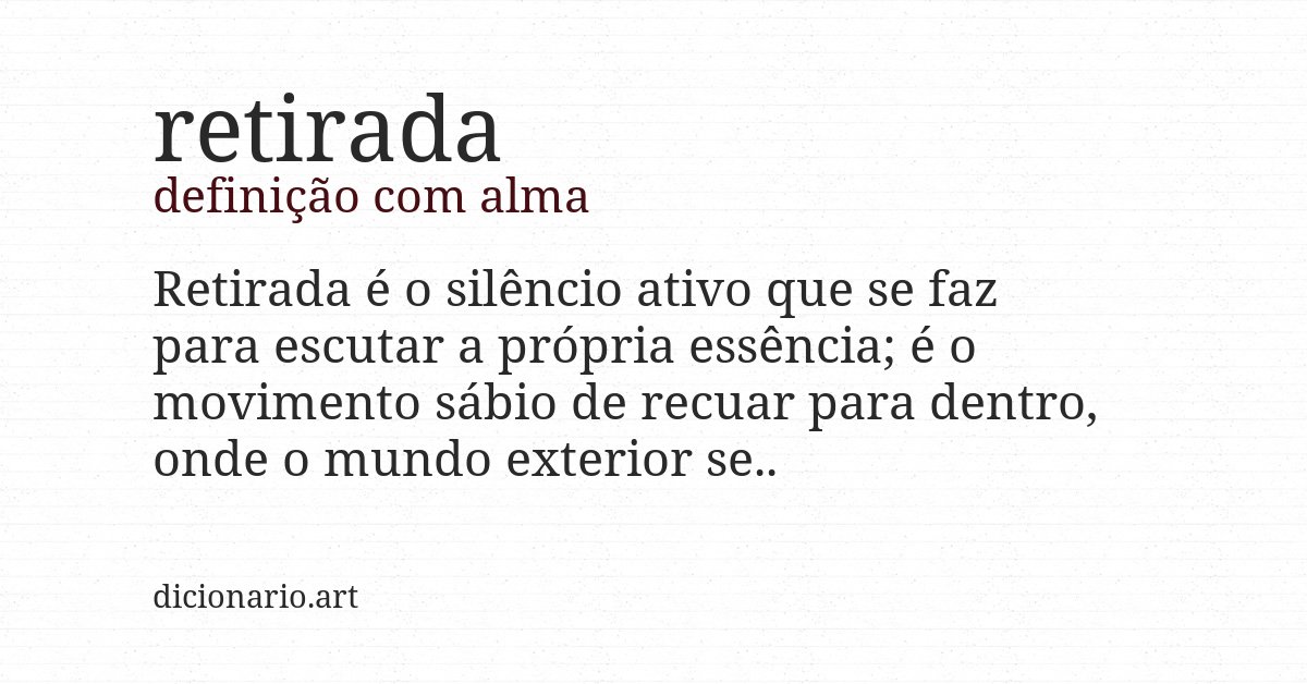 Definição com alma de retirada