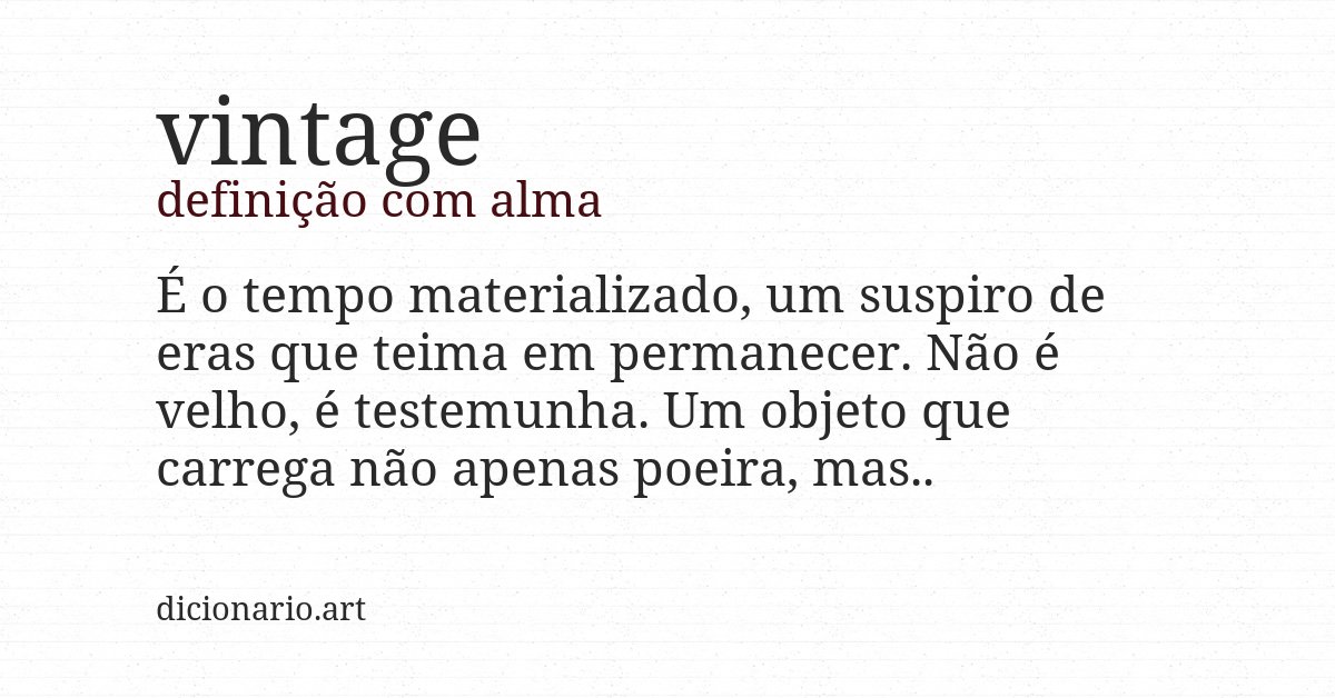 Definição com alma de vintage